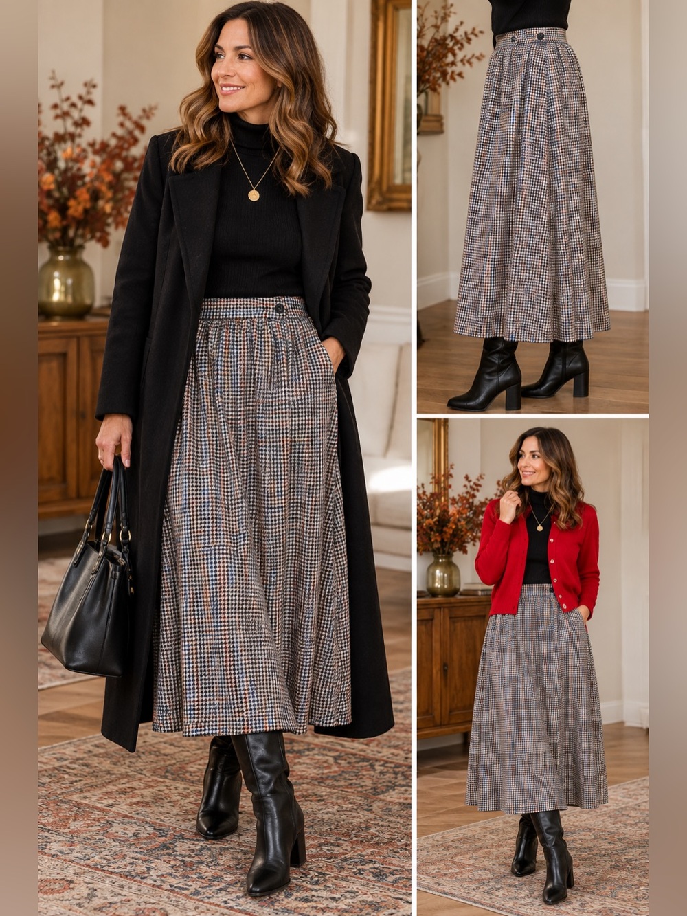 Summit Sportwear Wool Plaid Lined Skirt, Made in Greece, Sz 10